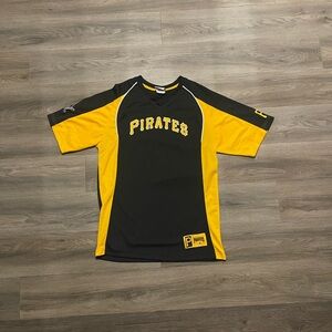 Majestic Black and Yellow Pirates Athletic Tee